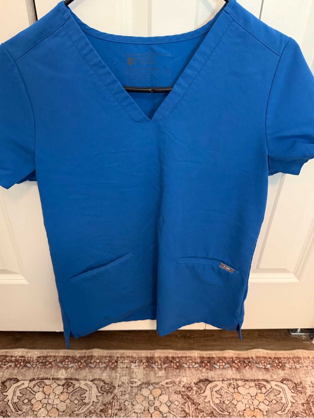 FIGS Women's V-Neck Scrub Top in Royal Blue